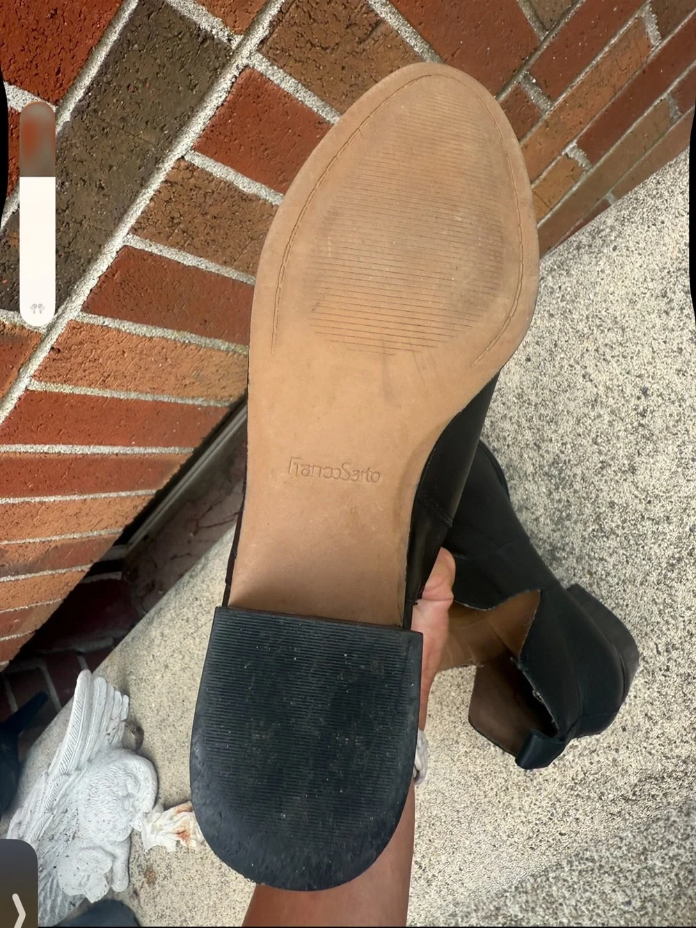 Franco Sarto Black Leather Ankle Booties Low Heel Chelsea Boots
